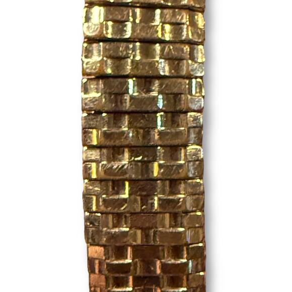 VTG Sears & Roebuck Co Watch Mens Gold Tone Manual Wind Stretch Bracelet WORKS - Picture 5 of 9